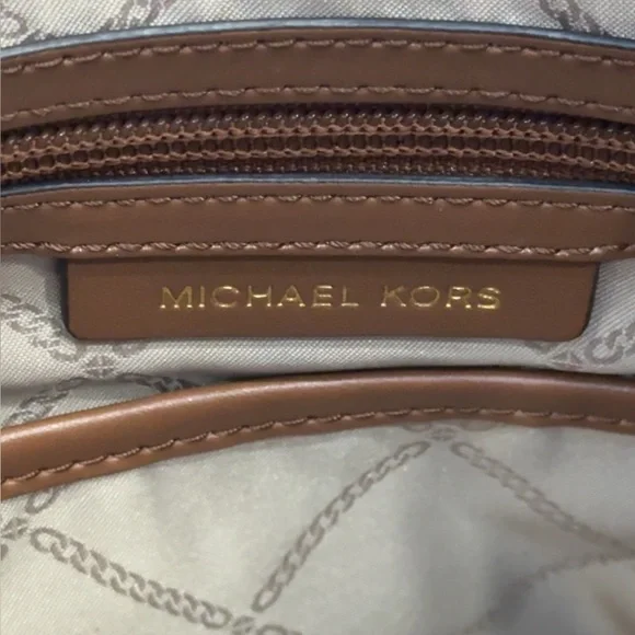 MICHAEL Michael Kors Elson Large Convertible Satchel in Brown Luggage AUTHENTIC - Picture 9 of 16